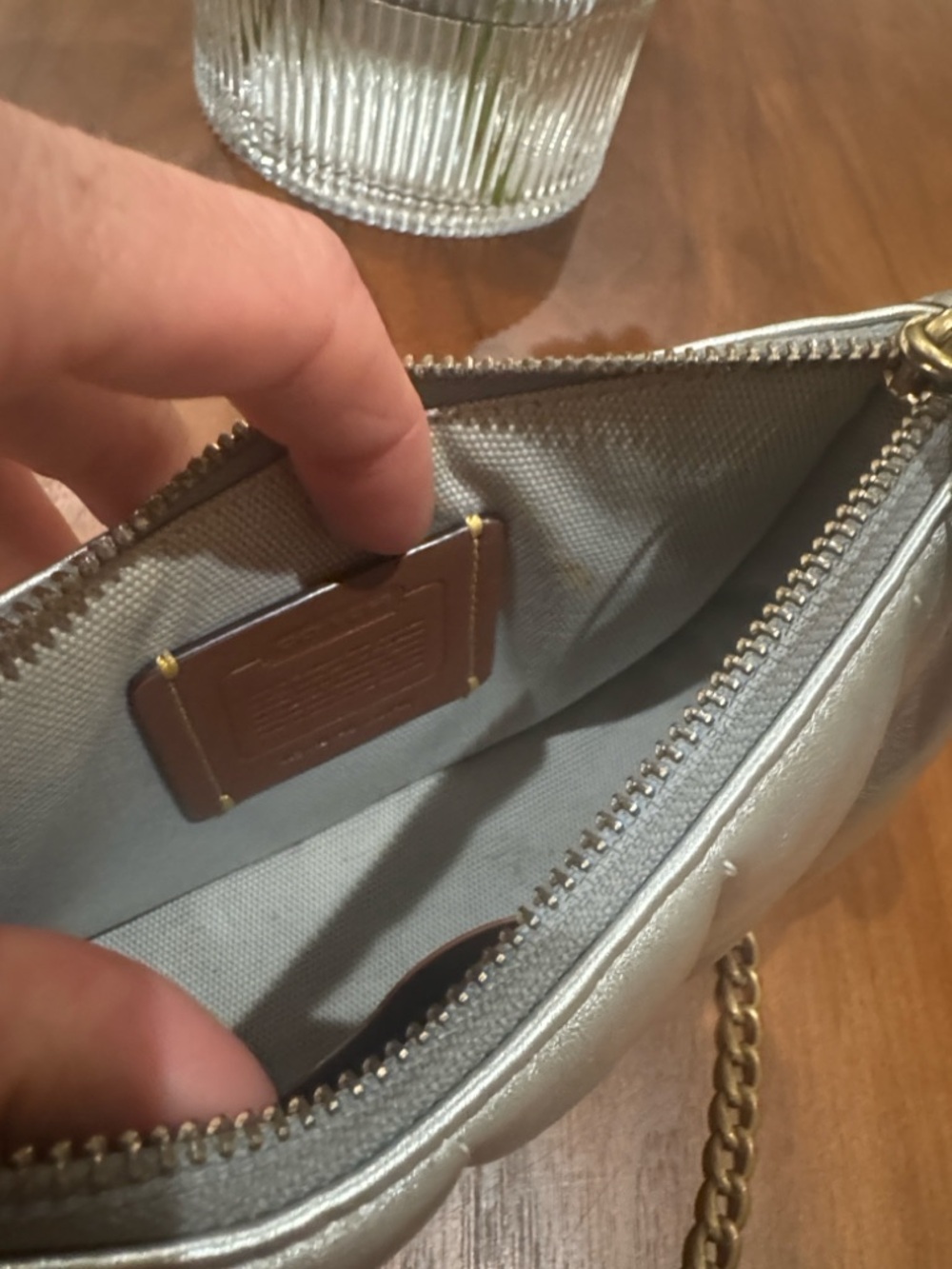 Coach Swinger 20 bag in silver - Picture 9 of 11